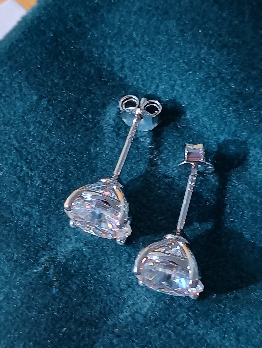 4CT Moissanite Prong Studs Earrings Real 925 Silver 18k G/P GRA Certificate - Picture 5 of 7